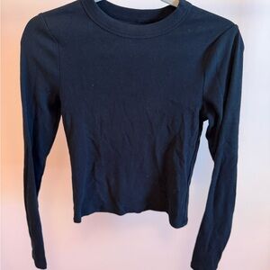 Abercrombie & Fitch Black Ribbed Knit Top
